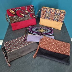 Pochette Bi-matière suédine
